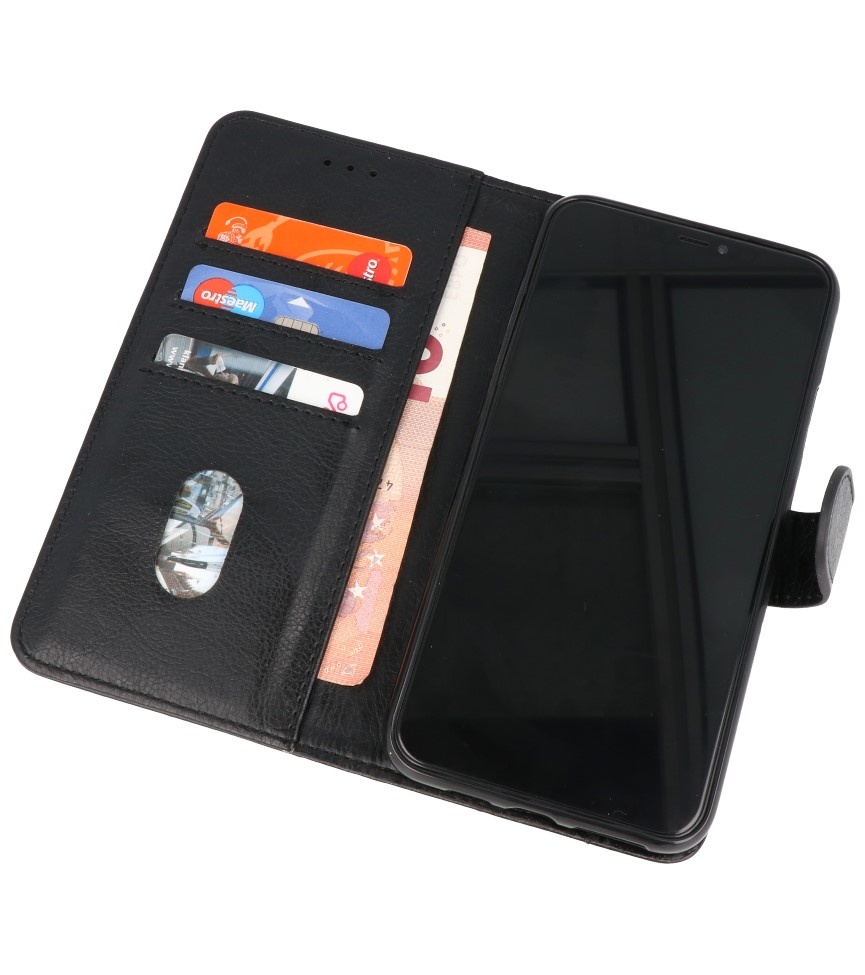 Bookstyle Wallet Cases Hülle für Galaxy A20s Schwarz