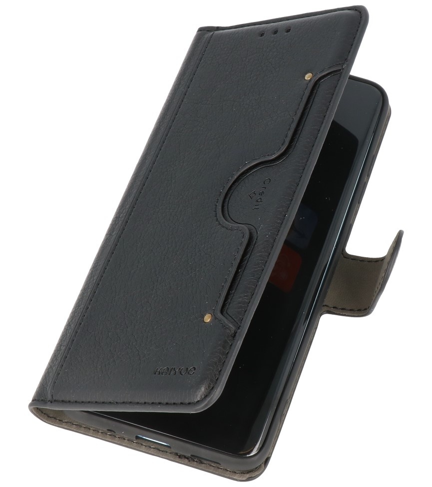 Étui portefeuille de luxe pour iPhone 12 mini noir