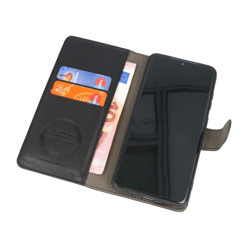 Estuche de lujo tipo billetera para iPhone 12 mini Negro