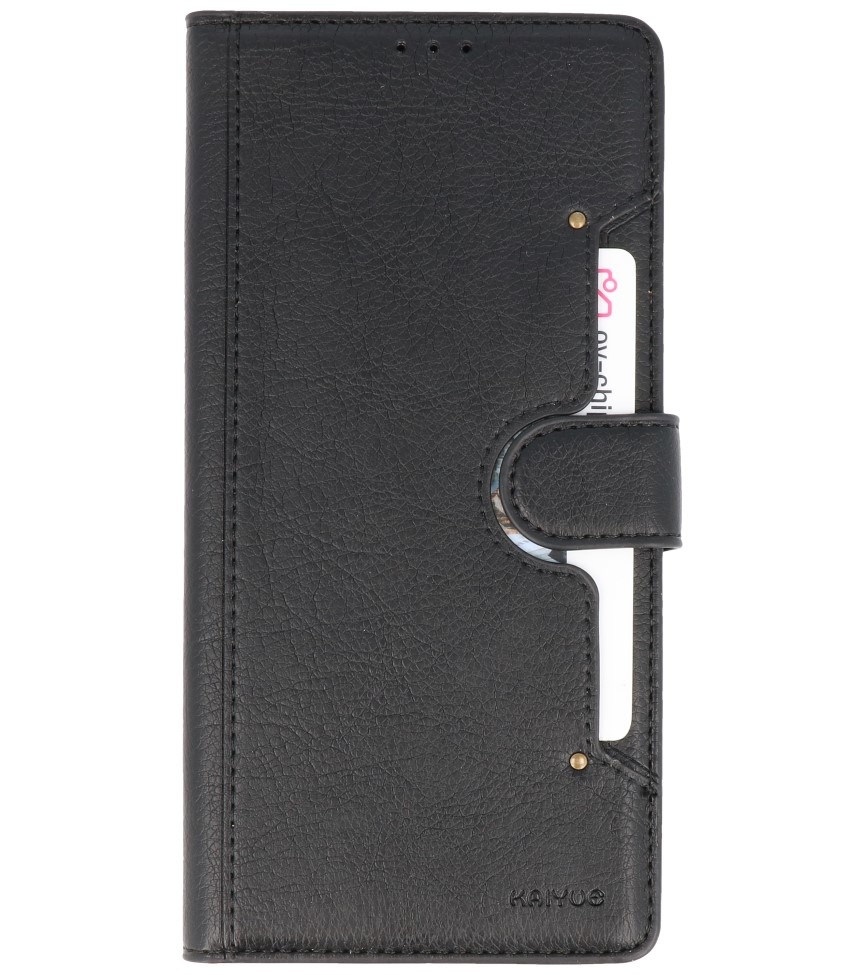 Étui portefeuille de luxe pour iPhone 12-12 Pro Noir