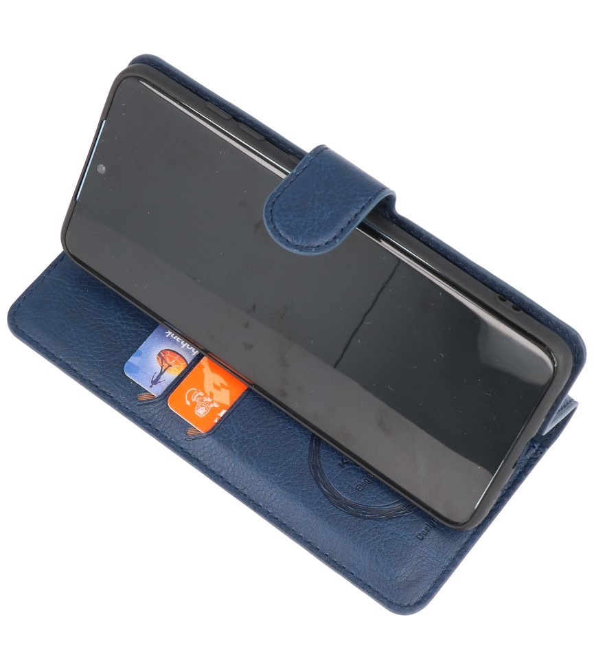Estuche de lujo tipo billetera para iPhone 12-12 Pro Azul marino