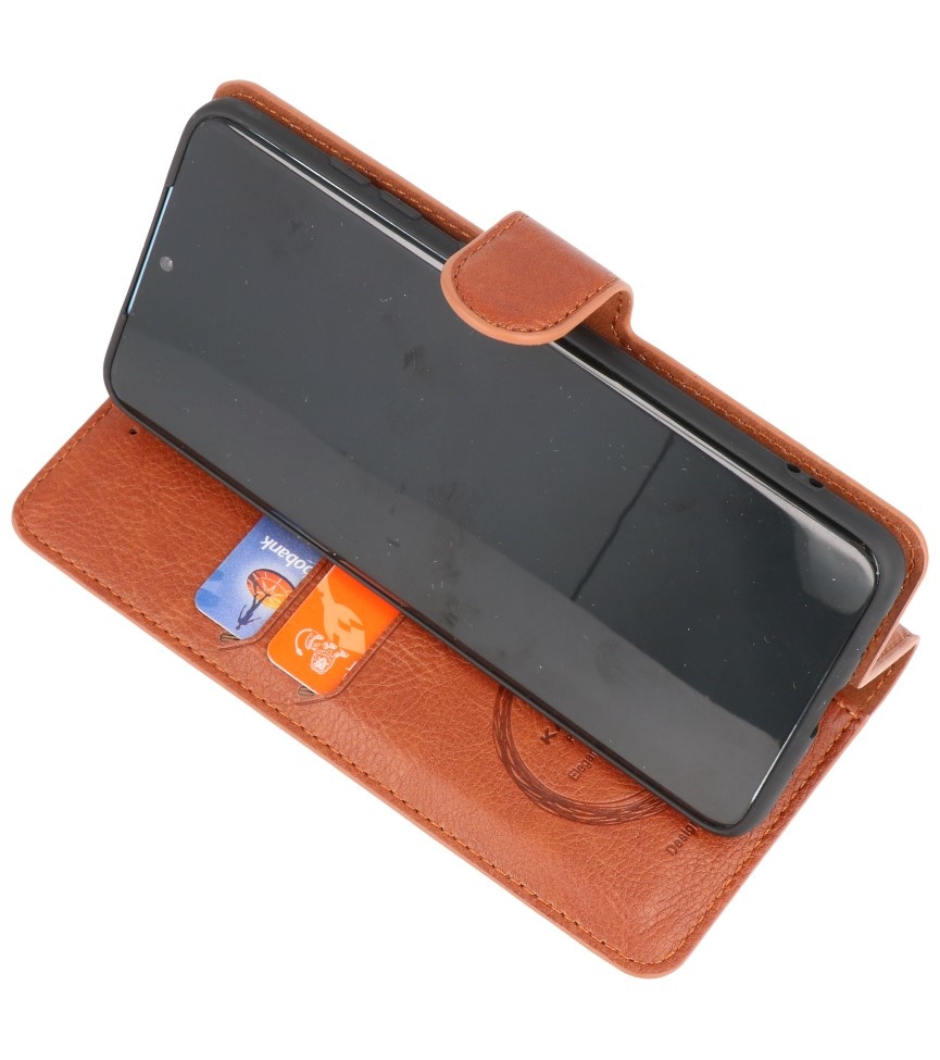 Estuche de lujo tipo billetera para iPhone 12-12 Pro Marrón