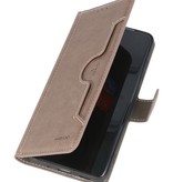 Estuche de lujo tipo billetera para iPhone 12-12 Pro Gris