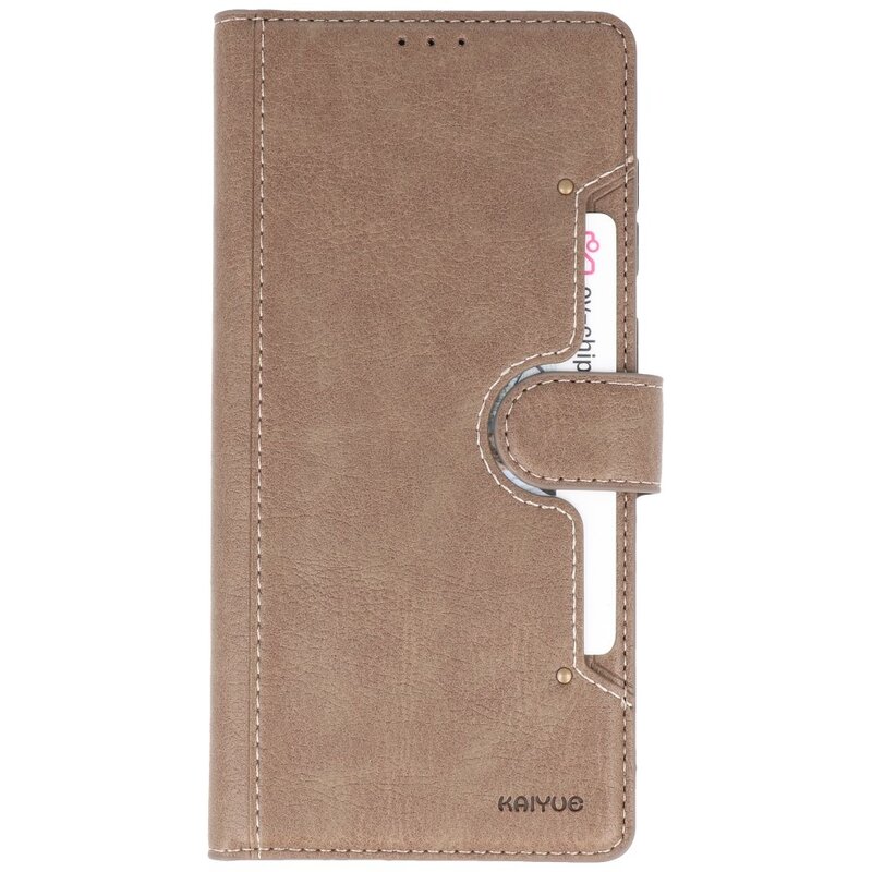 Estuche de lujo tipo billetera para iPhone 12-12 Pro Gris