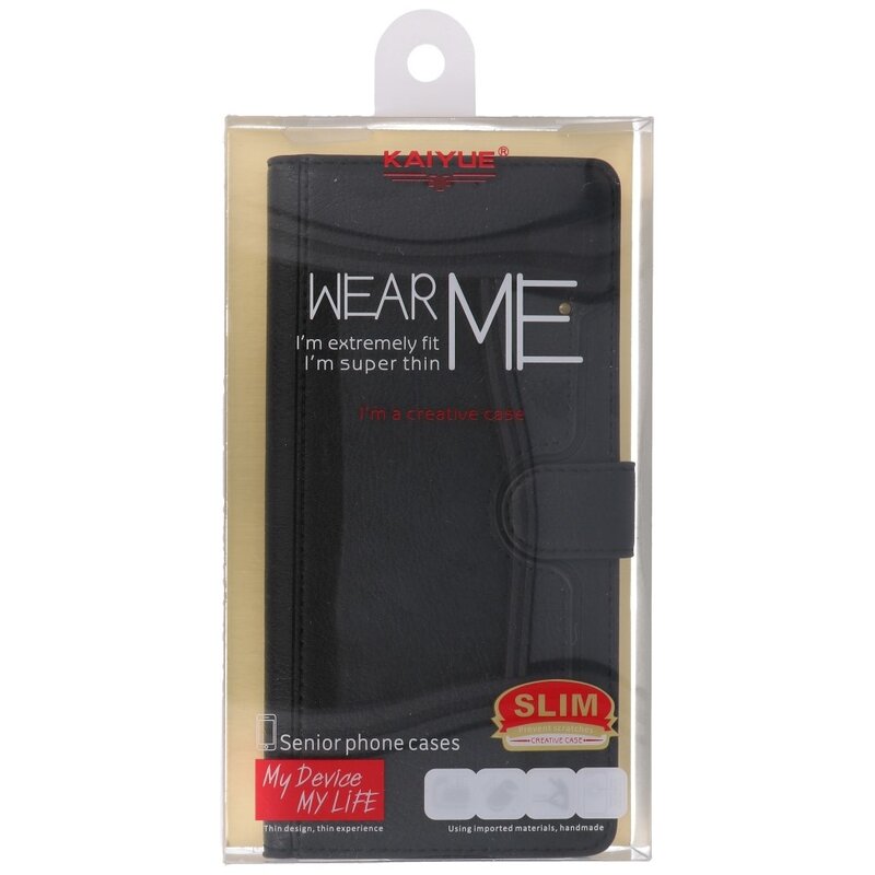 Estuche de lujo tipo billetera para iPhone 12 Pro Max Negro