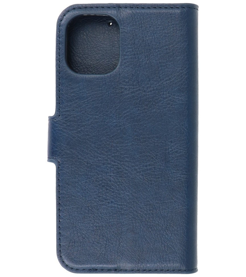 Estuche de lujo tipo billetera para iPhone 12 mini Azul marino