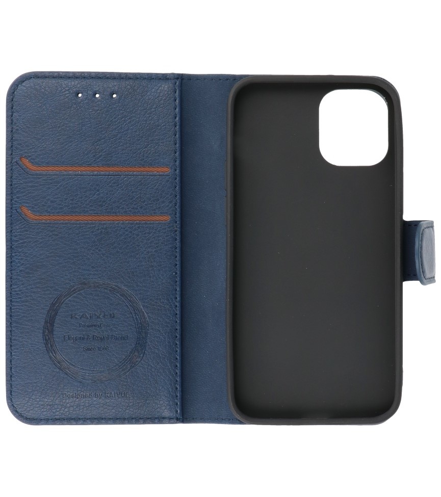 Custodia a portafoglio di lusso per iPhone 12 mini blu navy