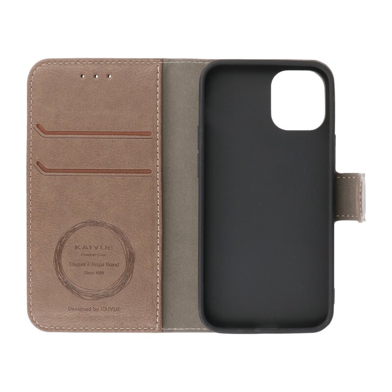 Luxury Wallet Case for iPhone 12 mini Gray