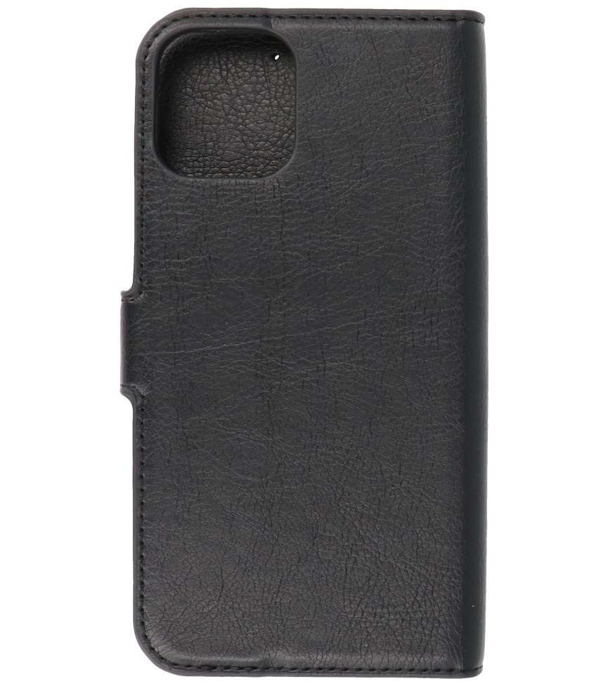 Estuche de lujo tipo billetera para iPhone 12-12 Pro Negro