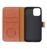 Luxe Portemonnee Hoesje voor iPhone 12 -12 Pro Bruin