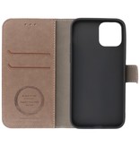 Estuche de lujo tipo billetera para iPhone 12-12 Pro Gris