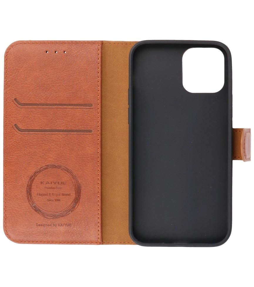 Luxus Brieftasche Hülle für iPhone 12 Pro Max Brown