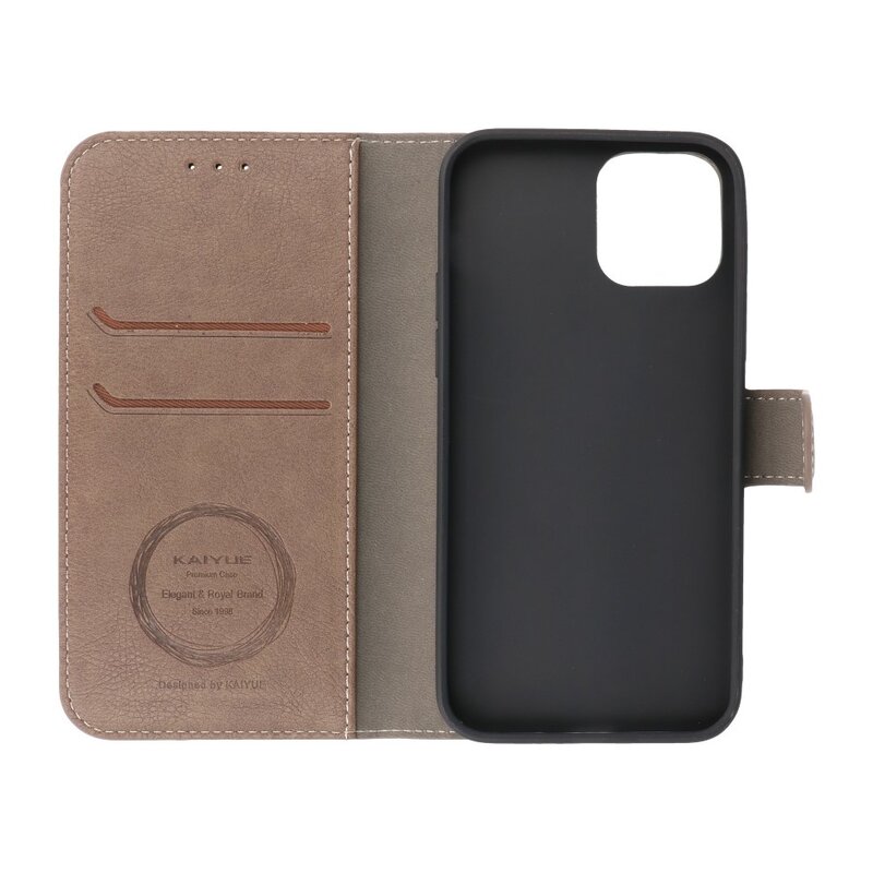 Funda Cartera de Lujo para iPhone 12 Pro Max Gris