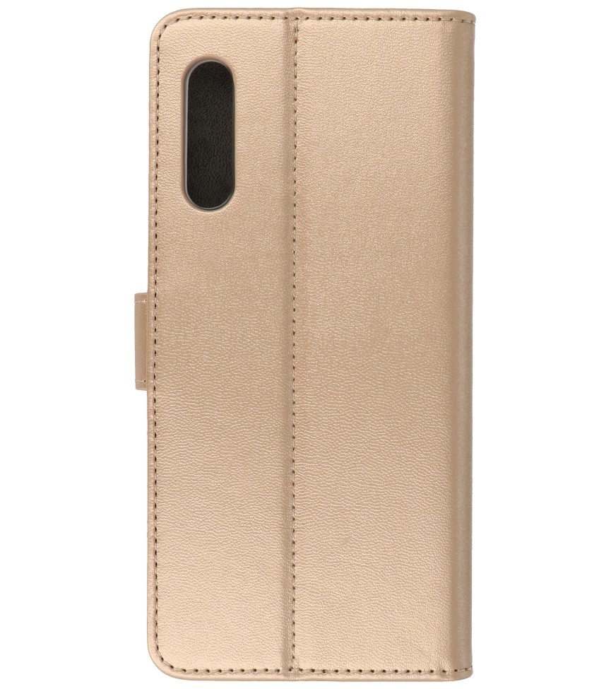 Estuche tipo billetera para Samsung Galaxy A90 Gold