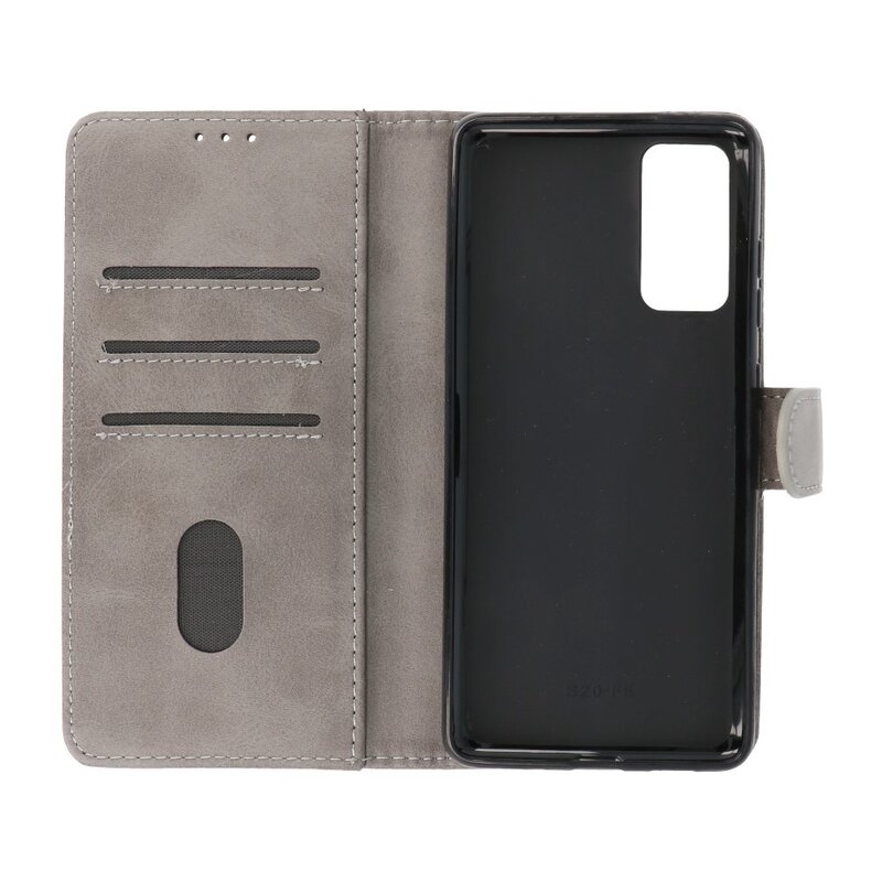 Bookstyle Wallet Cases Hoesje voor Samsung Galaxy S20 FE Grijs