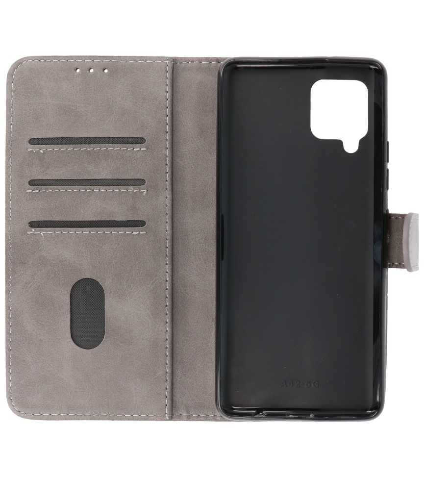 Bookstyle Wallet Cases Case for Samsung Galaxy A42 5G Gray