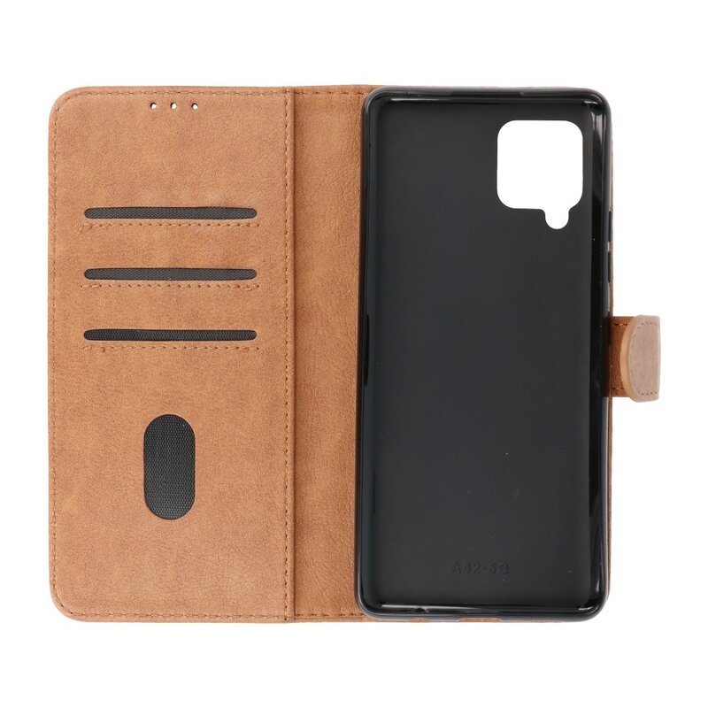 Custodia a portafoglio Bookstyle per Samsung Galaxy A42 5G marrone