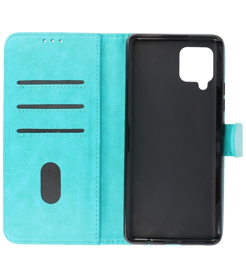 Bookstyle Wallet Cases Hülle für Samsung Galaxy A42 5G Grün