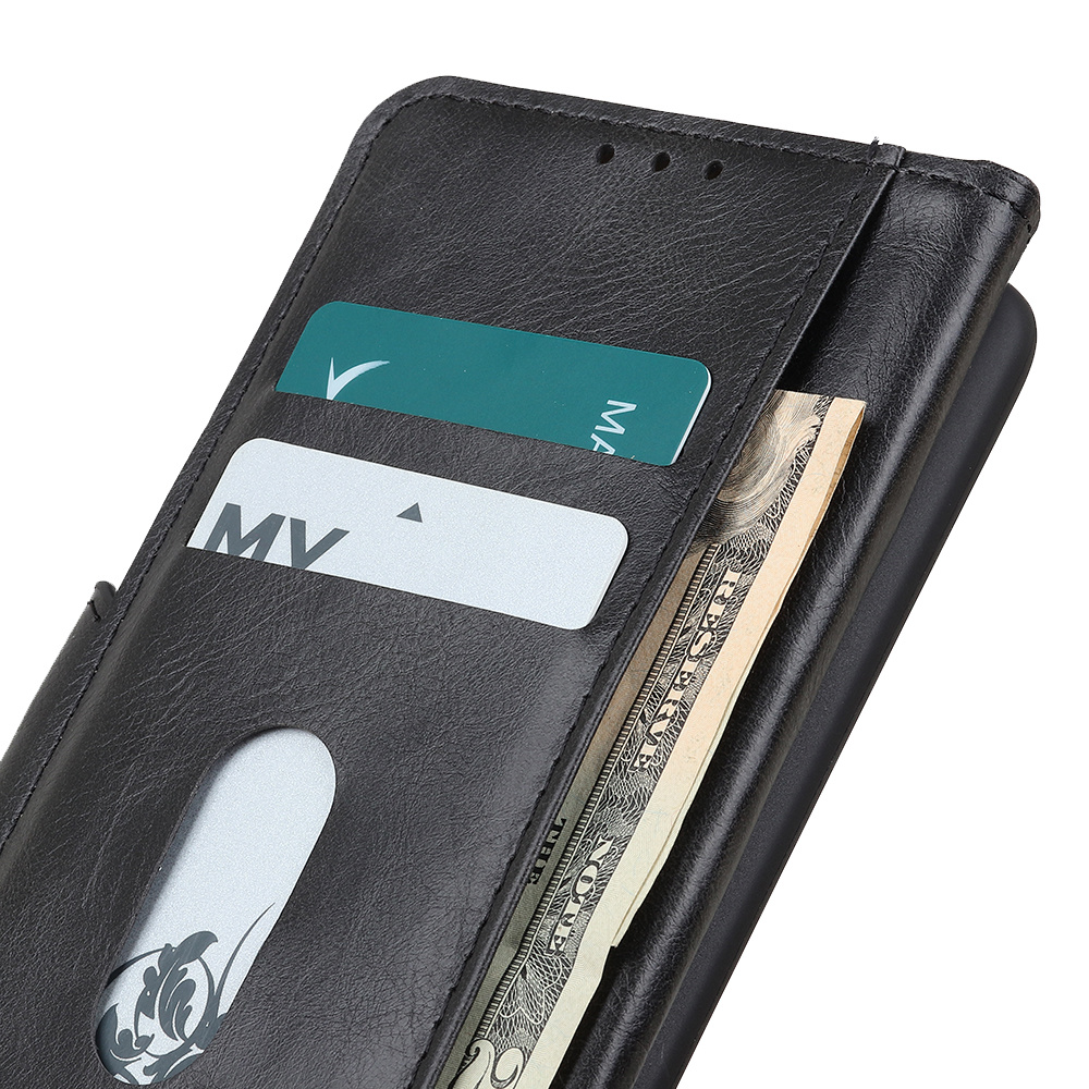 Pull Up PU Leather Bookstyle para Oppo Reno 4 Z Negro