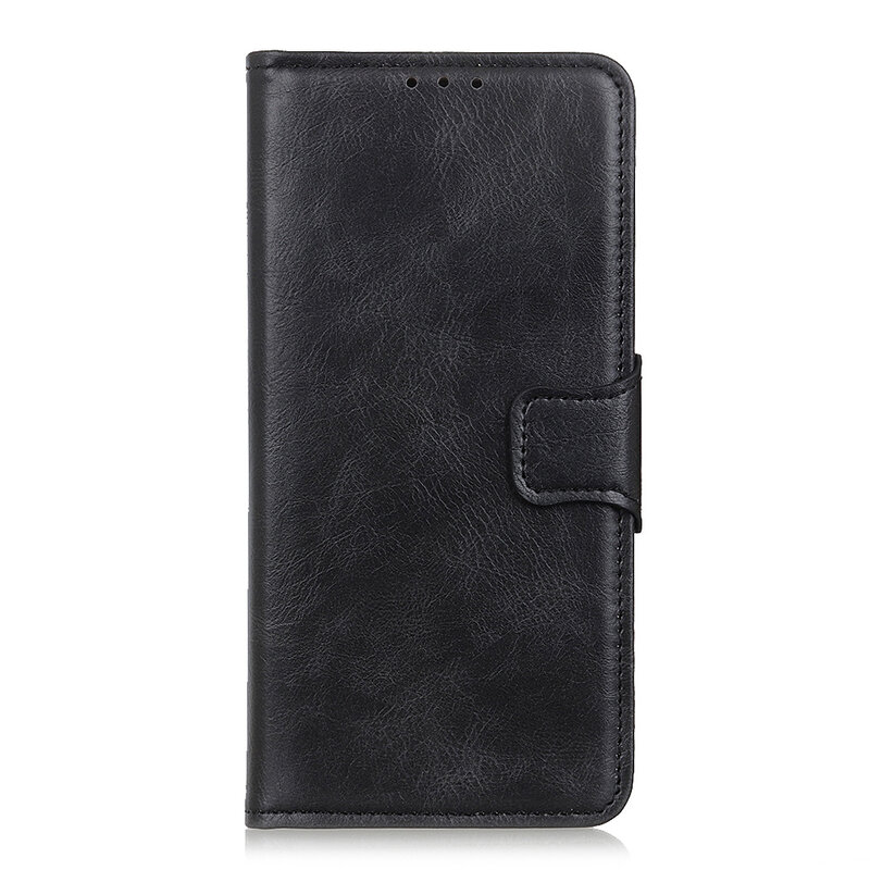 Pull Up PU Leather Bookstyle for Motorola Moto G9 Plus Black