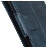 Pull Up PU Leather Bookstyle para Motorola Moto G9 Plus Azul