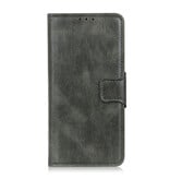 Pull Up PU Leder Bookstyle für Motorola Moto One 5G Dark Green