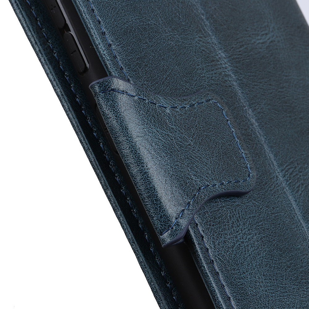 Style de livre en cuir PU Pull Up pour Nokia 5.3 bleu