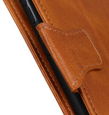 Pull Up PU Leather Bookstyle para Nokia 5.3 Marrón