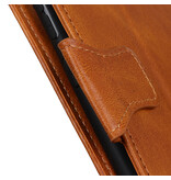 Pull Up PU Leather Bookstyle para Nokia 5.3 Marrón