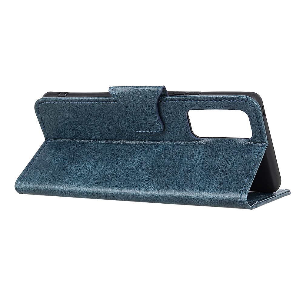 Pull Up PU Leder Bookstyle voor Samsung Galaxy M31s Blauw