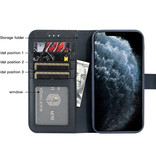 Echte Ledertasche für iPhone XR Navy