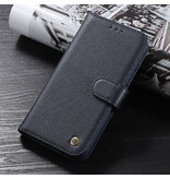 Echt Lederen Hoesje voor iPhone XR Navy