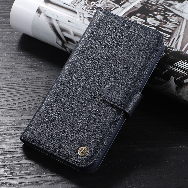 Genuine Leather Case for iPhone XR Navy