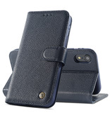 Funda de piel auténtica para iPhone XR Azul marino