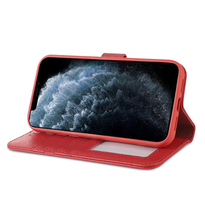 Ægte læder taske til iPhone Xs Max Red
