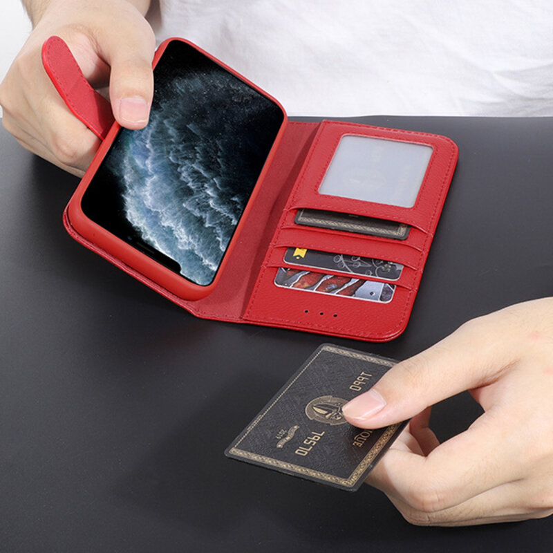 Ægte læder taske til iPhone Xs Max Red
