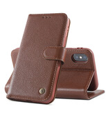 Custodia in vera pelle per iPhone Xs Max marrone