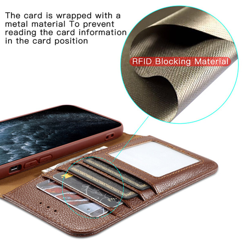 Custodia in vera pelle per iPhone Xs Max marrone