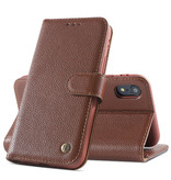 Echte Ledertasche für iPhone XR Brown