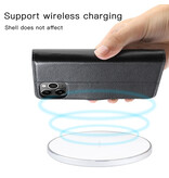 Echt Lederen Hoesje iPhone 12 Pro Max Zwart