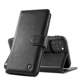 Etui en cuir véritable pour iPhone 12 Pro Max Noir