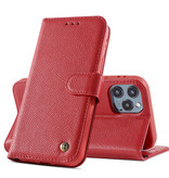Echt Lederen Hoesje voor iPhone 11 Pro Rood