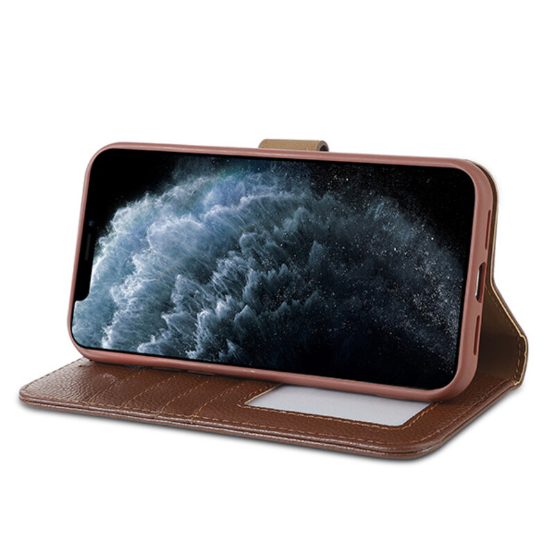 Étui en cuir véritable pour iPhone 11 Pro Marron