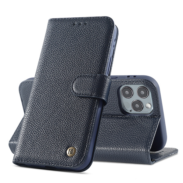 Echte Ledertasche für iPhone 11 Pro Max Navy