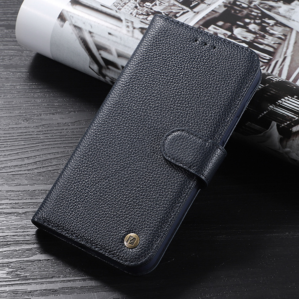 Housse en cuir véritable pour iPhone 11 Pro Max Navy