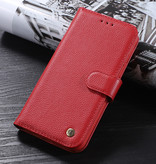 Funda de Piel Verdadera para iPhone 11 Pro Max Rojo