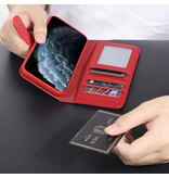 Étui en cuir véritable pour iPhone 11 Pro Max Rouge