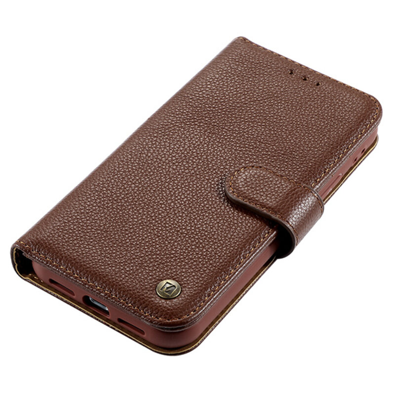 Housse en cuir véritable pour iPhone 11 Pro Max Marron