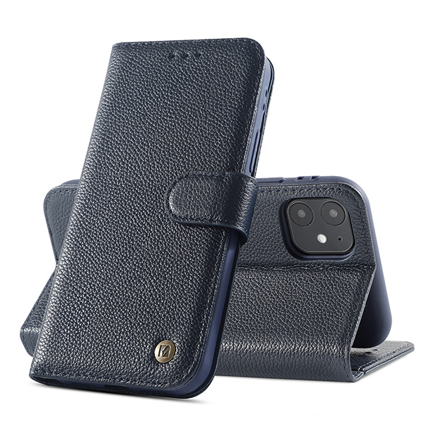 Custodia in vera pelle per iPhone 12 mini Navy