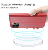 Funda de Piel Verdadera para iPhone 12 mini Rojo